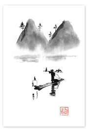 Poster Fischer am Fluss