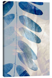 Leinwandbild Blaue Blätter