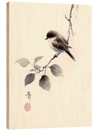 Holzbild Ruhender Spatz - artill