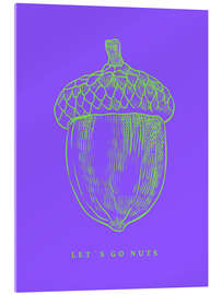 Acrylglasbild Let´s get nuts - Nuss in neongrün/lila - Ohkimiko