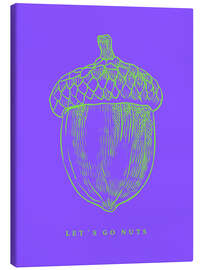 Leinwandbild Let´s get nuts - Nuss in neongrün/lila - Ohkimiko