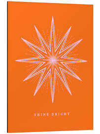 Alubild Shine bright - Strahlensder Stern in rosa/orange - Ohkimiko