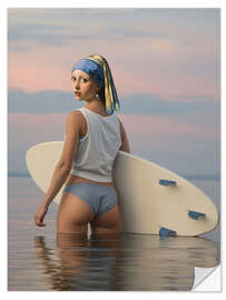 Wandsticker Surfing Pearl