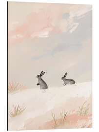 Magnettafel Zwei Hasen im Schnee