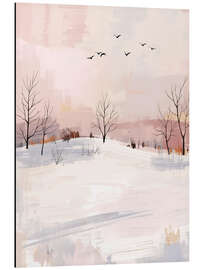 Alubild Schneelandschaft mit Vogelschwarm - Ohkimiko