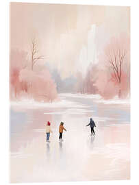 Acrylglasbild Kinder laufen Schlittschuh