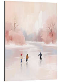 Alubild Kinder laufen Schlittschuh