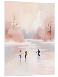 Hartschaumbild Kinder laufen Schlittschuh