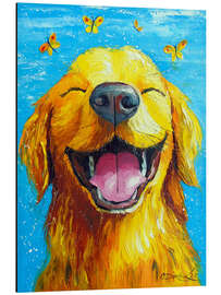 Alubild Lächelnder Hund