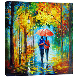 Leinwandbild Goldener Herbstspaziergang - Olha Darchuk