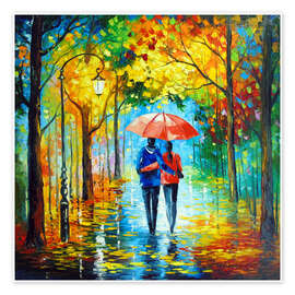 Poster Goldener Herbstspaziergang - Olha Darchuk