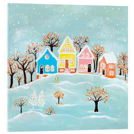 Acrylglasbild Weihnachtshaus im Winterland - Madelene Löfholm