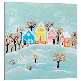 Alubild Weihnachtshaus im Winterland - Madelene Löfholm