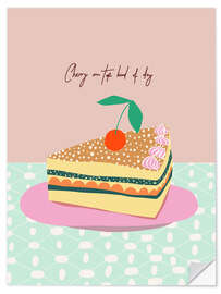 Sticker mural Piece of cake Cherry on to kind of  day - Annick