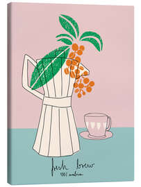 Leinwandbild Espresso pot fresh brew 100% arabica