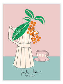 Wandbild Espresso pot fresh brew 100% arabica - Annick