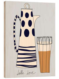 Holzbild Latte Love