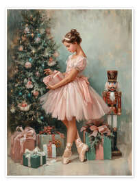 Wandbild Nussknacker, Ballerina und Weihnachtsbaum - TAlex