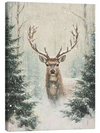 Leinwandbild Vintage Weihnachtshirsch