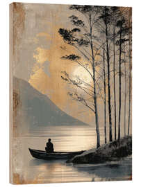 Holzbild Boot in der Abenddämmerung - DejaReve