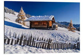 Alubild Spätherbst auf der Seiser Alm Südtirol
