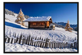 Gerahmter Kunstdruck Spätherbst auf der Seiser Alm Südtirol