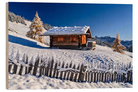 Holzbild Spätherbst auf der Seiser Alm Südtirol