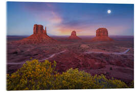 Acrylglasbild Monument Valley, USA, nach Sonnenuntergang - Martin Podt