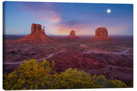Leinwandbild Monument Valley, USA, nach Sonnenuntergang - Martin Podt