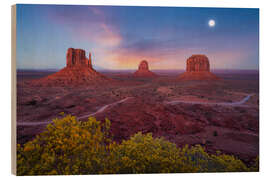 Stampa su legno Monument Valley, USA, after sunset - Martin Podt