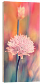 Holzbild Schnittlauchblüte