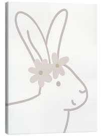 Leinwandbild Hase mit Blumenschmuck - Julia Reyelt