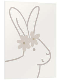 Hartschaumbild Hase mit Blumenschmuck - Julia Reyelt