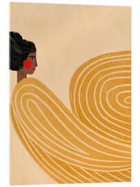 Acrylglasbild Die Frau mit den gelben Streifen