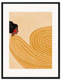 Gerahmter Kunstdruck Die Frau mit den gelben Streifen