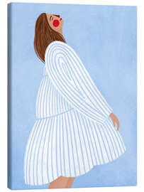 Leinwandbild Die Frau mit den blauen Streifen