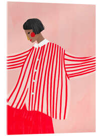 Acrylglasbild Die Frau mit den roten Streifen