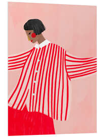 Hartschaumbild Die Frau mit den roten Streifen
