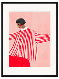 Gerahmter Kunstdruck Die Frau mit den roten Streifen