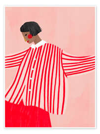 Poster Die Frau mit den roten Streifen