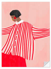 Wandsticker Die Frau mit den roten Streifen