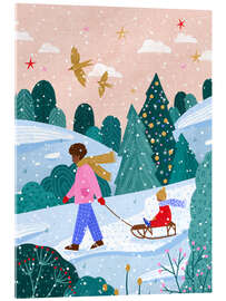 Acrylglasbild Schlittenfahrt im Schnee - Bea Müller