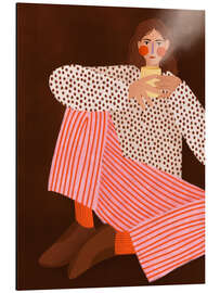 Alubild Frau beim Tee Trinken