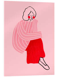 Acrylglasbild Pink and Red Line Lady - Bea Müller