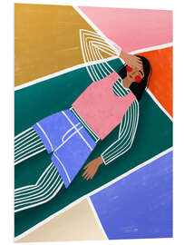 Hartschaumbild Lebhafte Frau beim Ausruhen