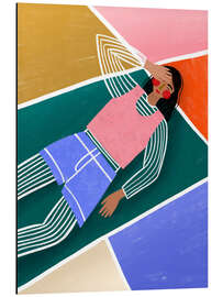 Magnettafel Lebhafte Frau beim Ausruhen