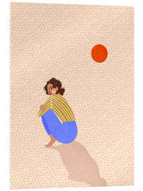 Acrylglasbild Woman and Dots Background - Bea Müller