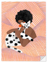 Wall sticker Cat Cuddle - Bea Müller