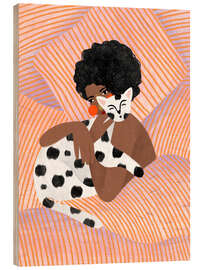 Holzbild Katzenkuscheln - Bea Müller