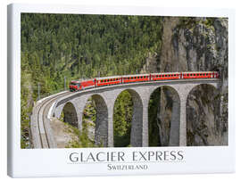 Leinwandbild Glacier Express, Landwasser Viaduct, Switzerland